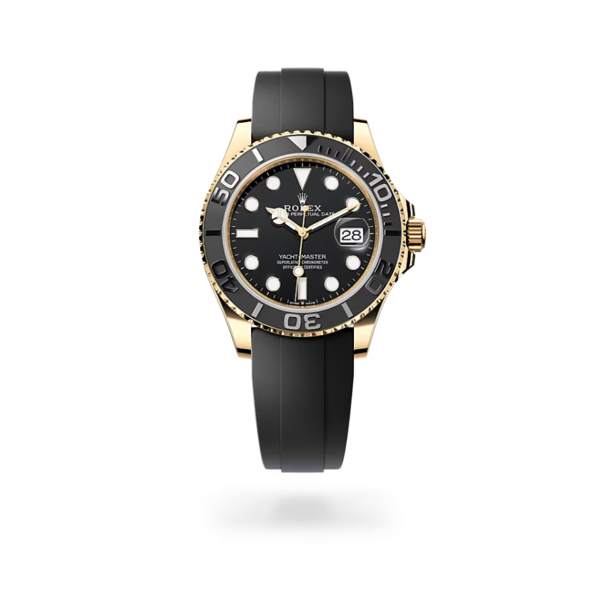 Rolex Yacht Master Gold & Black Rubber Strap