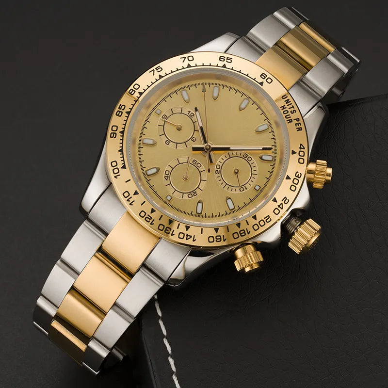 Luxury Men Watch 2813 Automatic/Quartz Movement Watches Full Stainless Steel Sports Chronograph Mens Watches Luminous Montre De Luxe Wristwatches Gifts