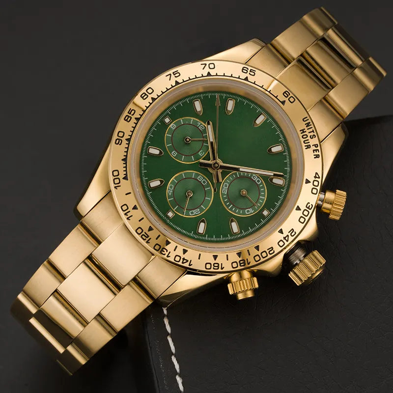 Luxury Men Watch 2813 Automatic/Quartz Movement Watches Full Stainless Steel Sports Chronograph Mens Watches Luminous Montre De Luxe Wristwatches Gifts